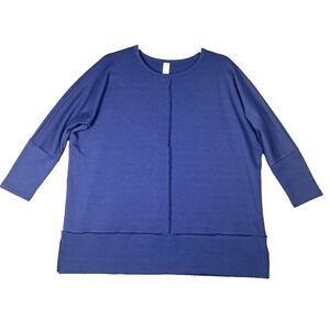 SPANX‎ Perfect Length Womens Size Small Petite Oversized Blue Dolman Sweatshirt